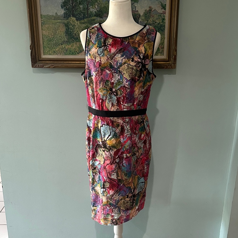 ANTONIO MELANI Vibrant Multicolor Floral Midi Dress